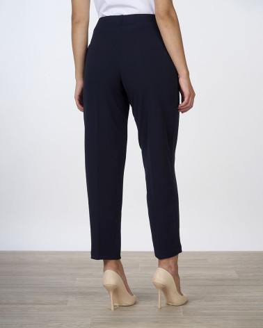 Pantaloni blu in scuba crêpe