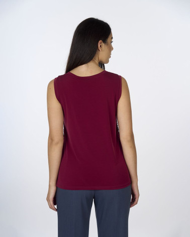 Top bordeaux con paillettes