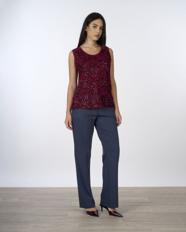 Top bordeaux con paillettes
