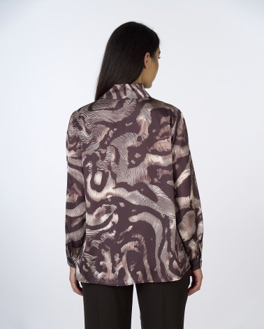 Blusa con fiocco in fantasia Wild Brush