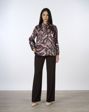 Blusa con fiocco in fantasia Wild Brush