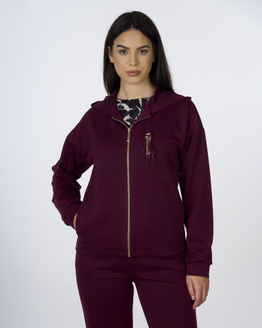 Felpa bordeaux con cappuccio