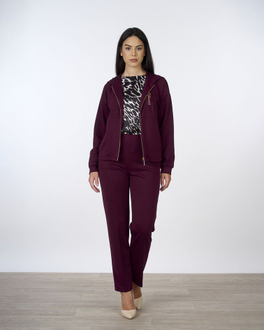 Felpa bordeaux con cappuccio