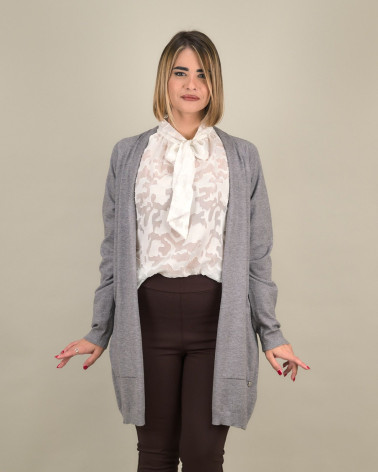 Cardigan lungo in maglia viscosa