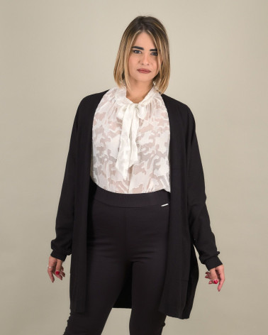 Cardigan lungo in maglia viscosa