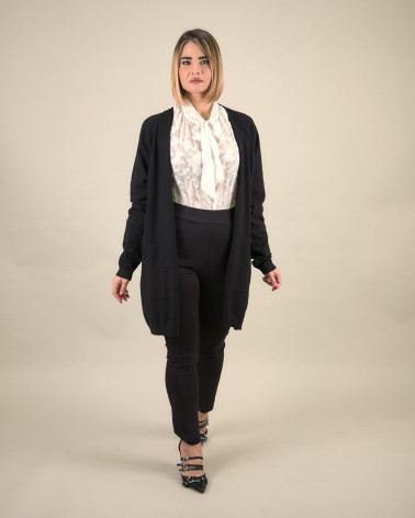Cardigan lungo in maglia viscosa