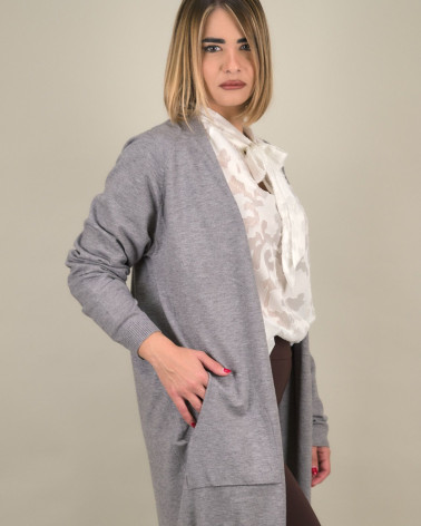 Cardigan lungo in maglia viscosa