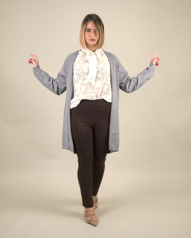 Cardigan lungo in maglia viscosa