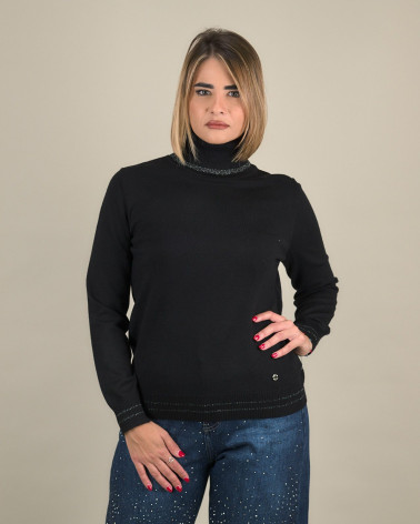 Maglia dolcevita con dettagli lurex