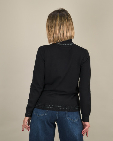 Maglia dolcevita con dettagli lurex