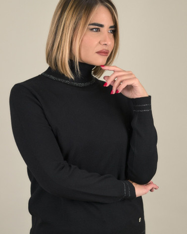 Maglia dolcevita con dettagli lurex