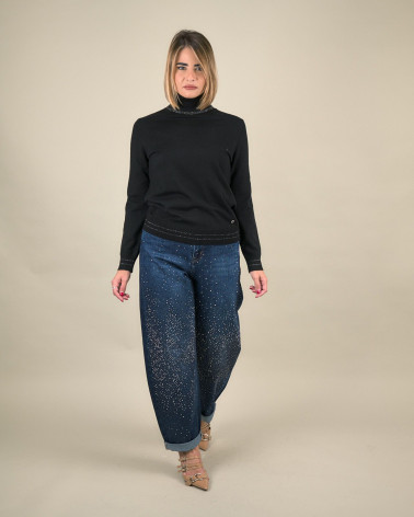 Maglia dolcevita con dettagli lurex