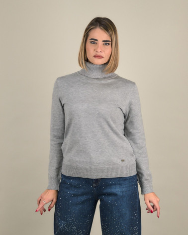 Maglia dolcevita con dettagli lurex