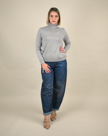 Maglia dolcevita con dettagli lurex