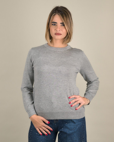 Maglia girocollo con profilo lurex