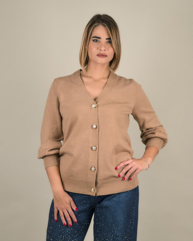 Cardigan con bottoni gioiello
