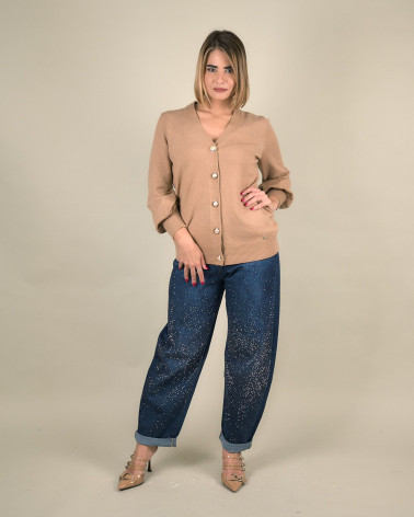Cardigan con bottoni gioiello