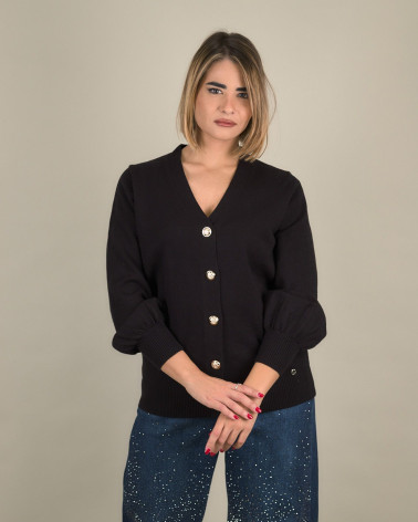 Cardigan con bottoni gioiello
