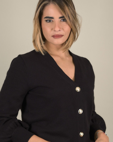 Cardigan con bottoni gioiello