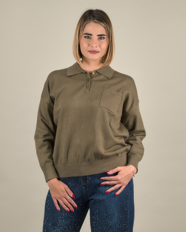 Maglia polo con taschino