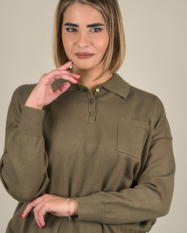 Maglia polo con taschino