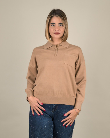 Maglia polo con taschino