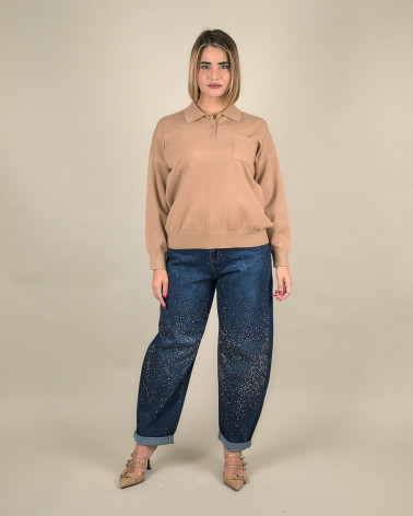 Maglia polo con taschino