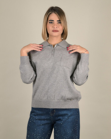 Maglia polo con taschino