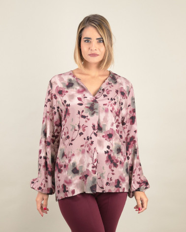 Blusa in viscosa con stampa floreale