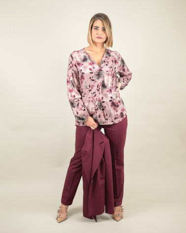 Blusa in viscosa con stampa floreale