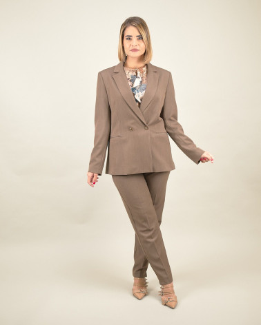 Blazer doppiopetto fango