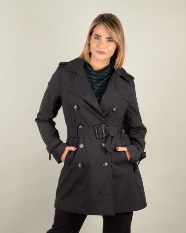 Trench doppiopetto con cintura