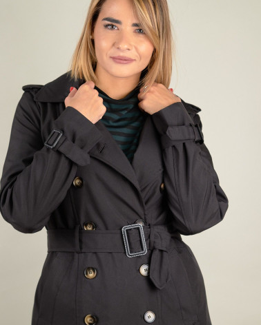 Trench doppiopetto con cintura