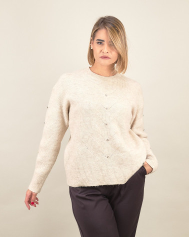Maglia con lavorazione e perle