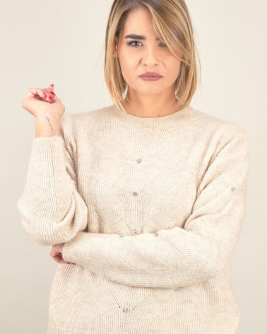 Maglia con lavorazione e perle