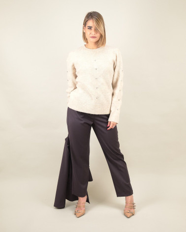 Maglia con lavorazione e perle