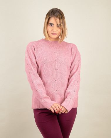 Maglia con lavorazione e perle