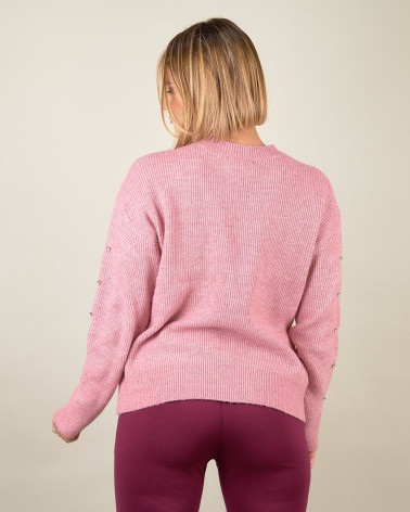 Maglia con lavorazione e perle