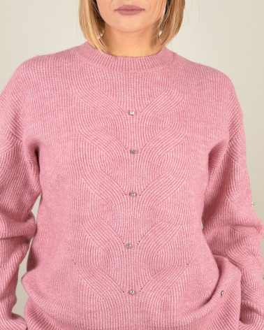 Maglia con lavorazione e perle