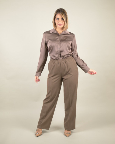 Pantaloni fango a gamba dritta ampia