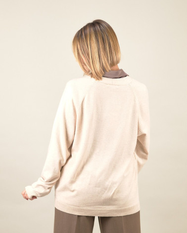 Cardigan scollo a V con bottoni