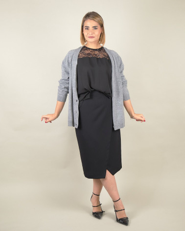 Cardigan scollo a V con bottoni