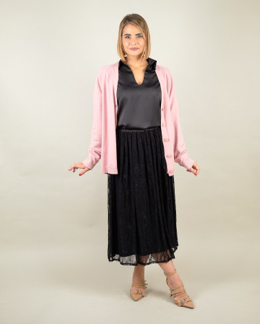 Cardigan scollo a V con bottoni