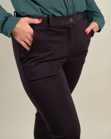 Pantaloni in punto Milano con risvolto