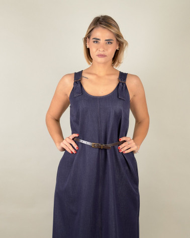 Abito smanicato in denim