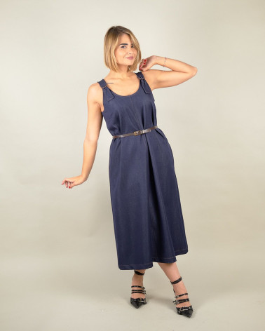 Abito smanicato in denim