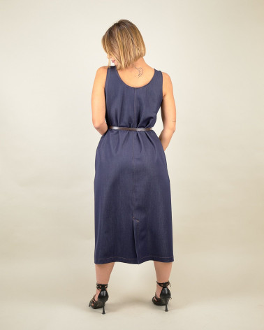 Abito smanicato in denim