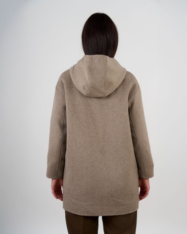 Cappotto in lana con cappuccio