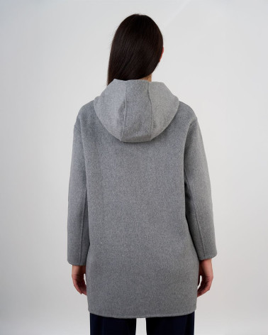 Cappotto in lana con cappuccio