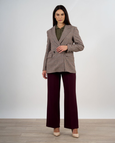 Blazer doppiopetto a quadri con paillettes